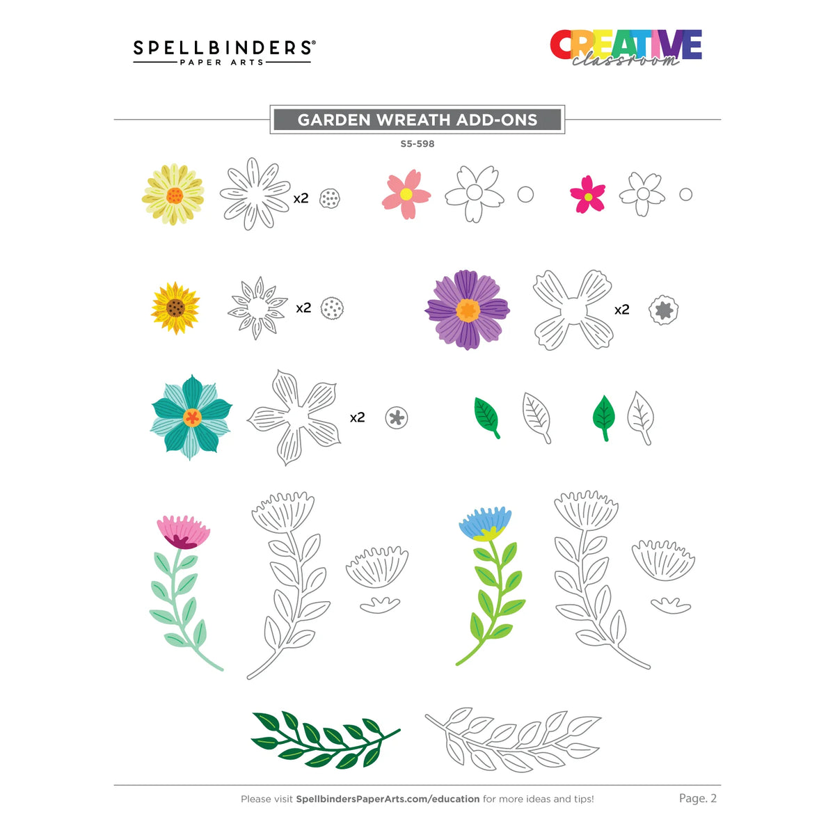 Spellbinders - Cutting Dies - Garden Wreath Add-ons
