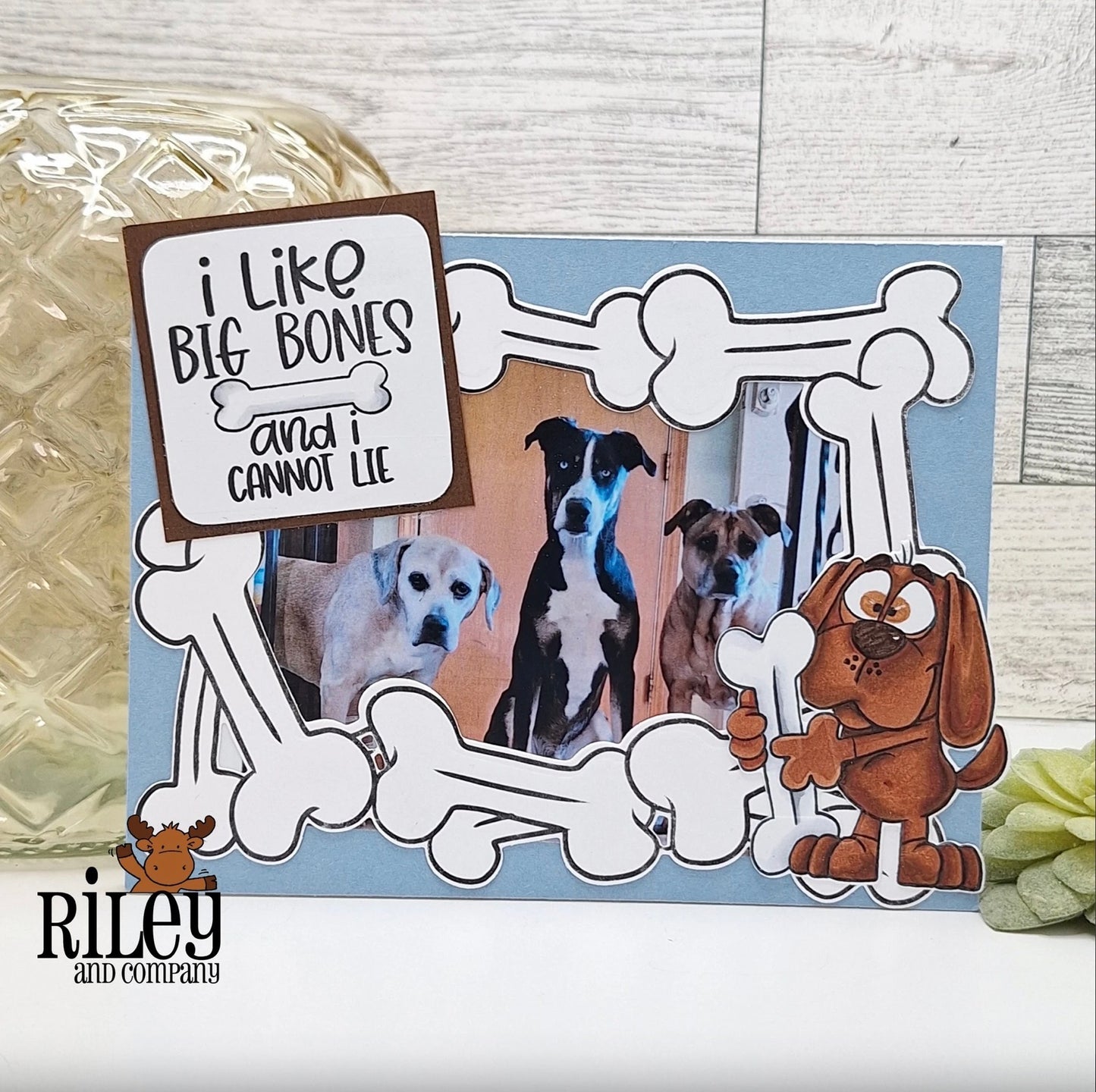 Riley and Co - Clear Stamps and Die Set - Dog Bone Frame