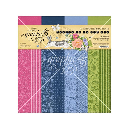 Graphic 45 - 12x12 Patterns & Solids Pack - Spring is in the Air