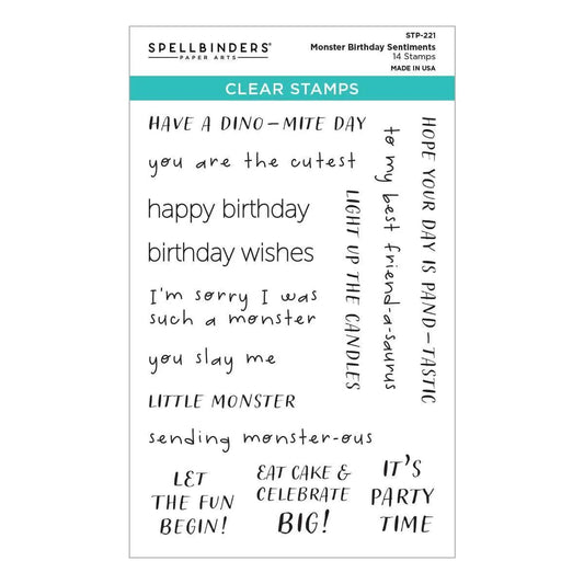 Spellbinders - Clear Stamps - Monster Birthday Sentiments