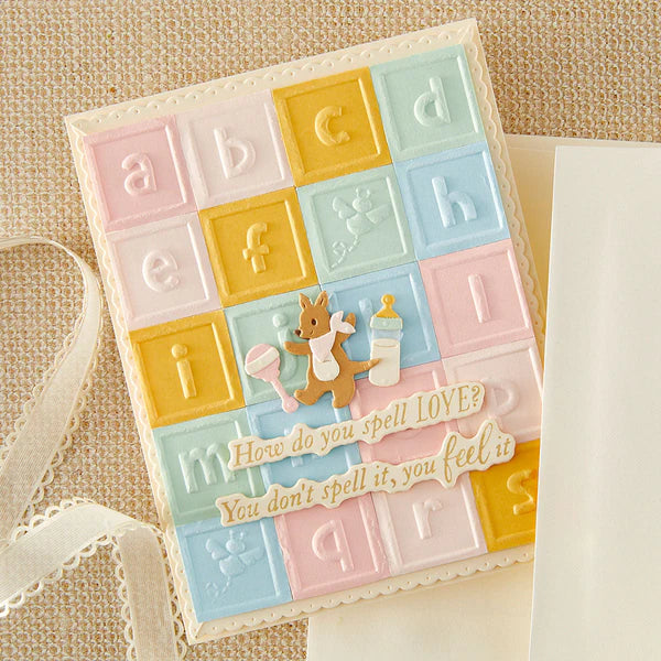 Spellbinders - Classic Pooh Baby Blocks 3D EmbossingFolder