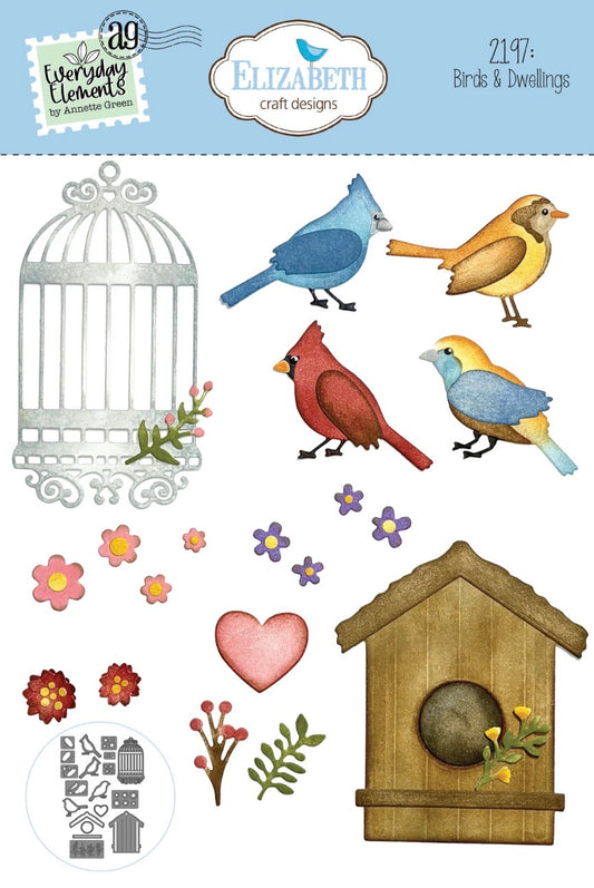 Elizabeth Craft Designs - Steel Cutting Dies - Birds & Dwellings