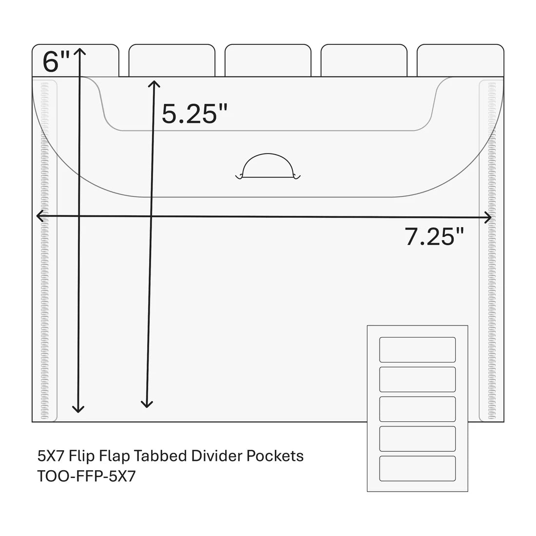 The Organized Option - Flip Flap Tabbed Divider Pockets - 5”x7”