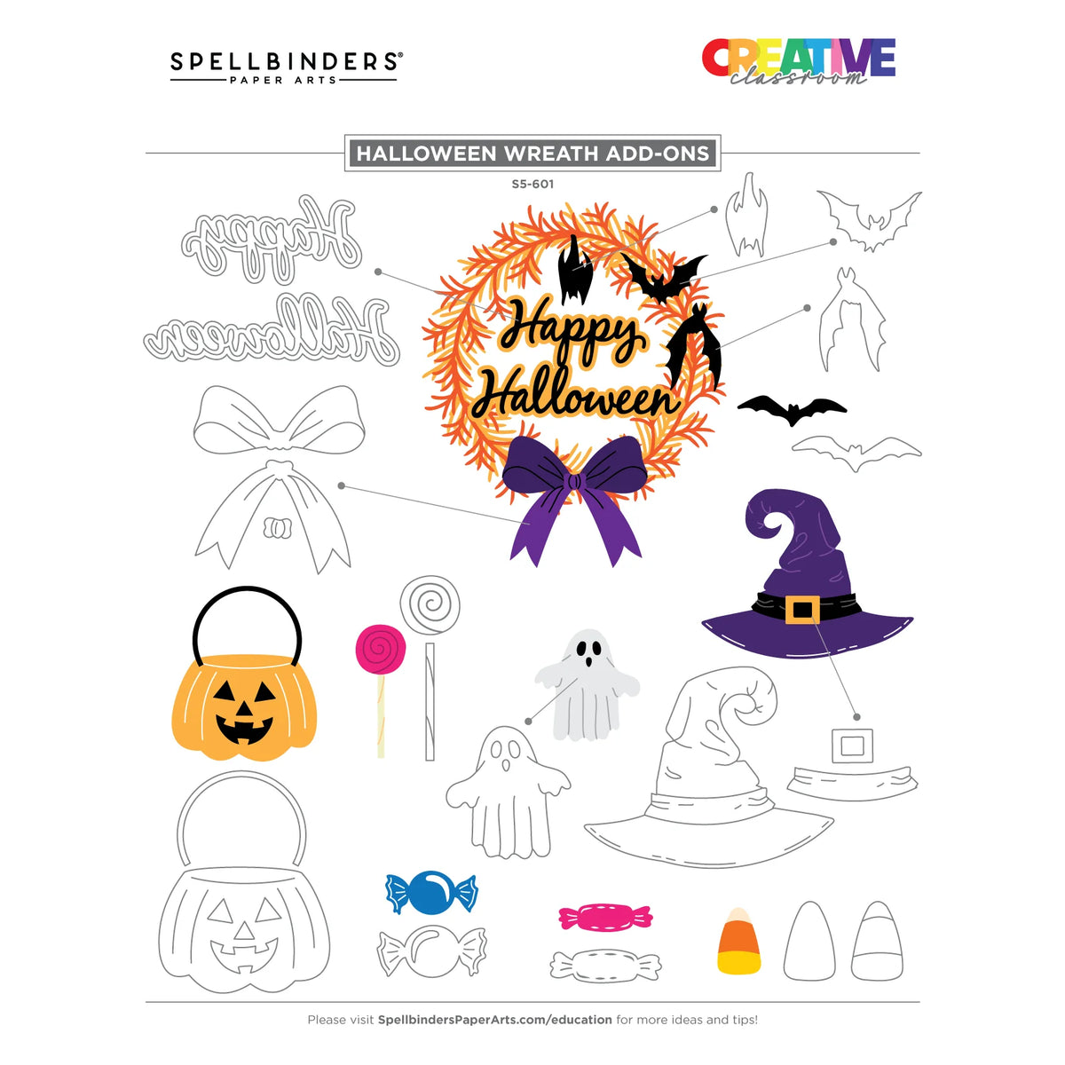 Spellbinders - Cutting Dies - Halloween Wreath Add-ons