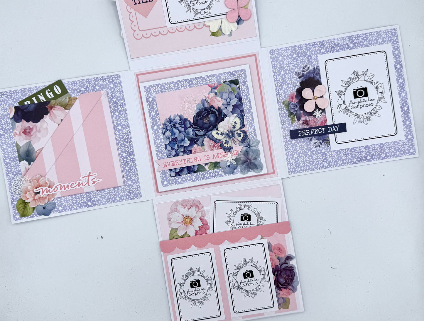 Uniquely Creative- Indigo Bloom Square Flip Folio Album