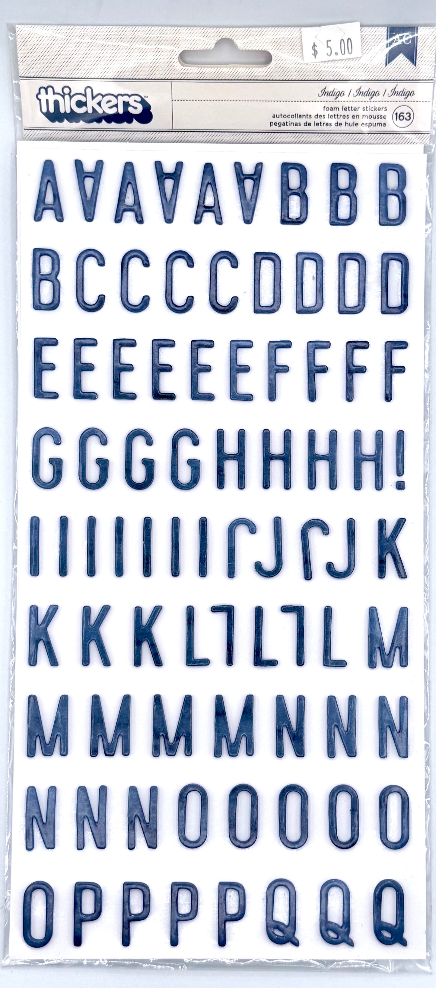 American Crafts - Thickers Letter Stickers - Indigo