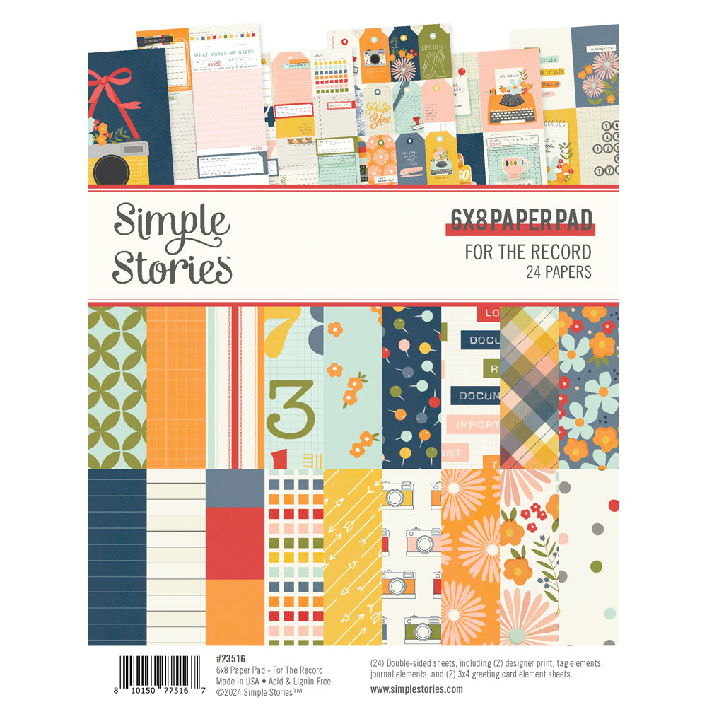 Simple Stories - 6x8 Paper Pad - For The Record