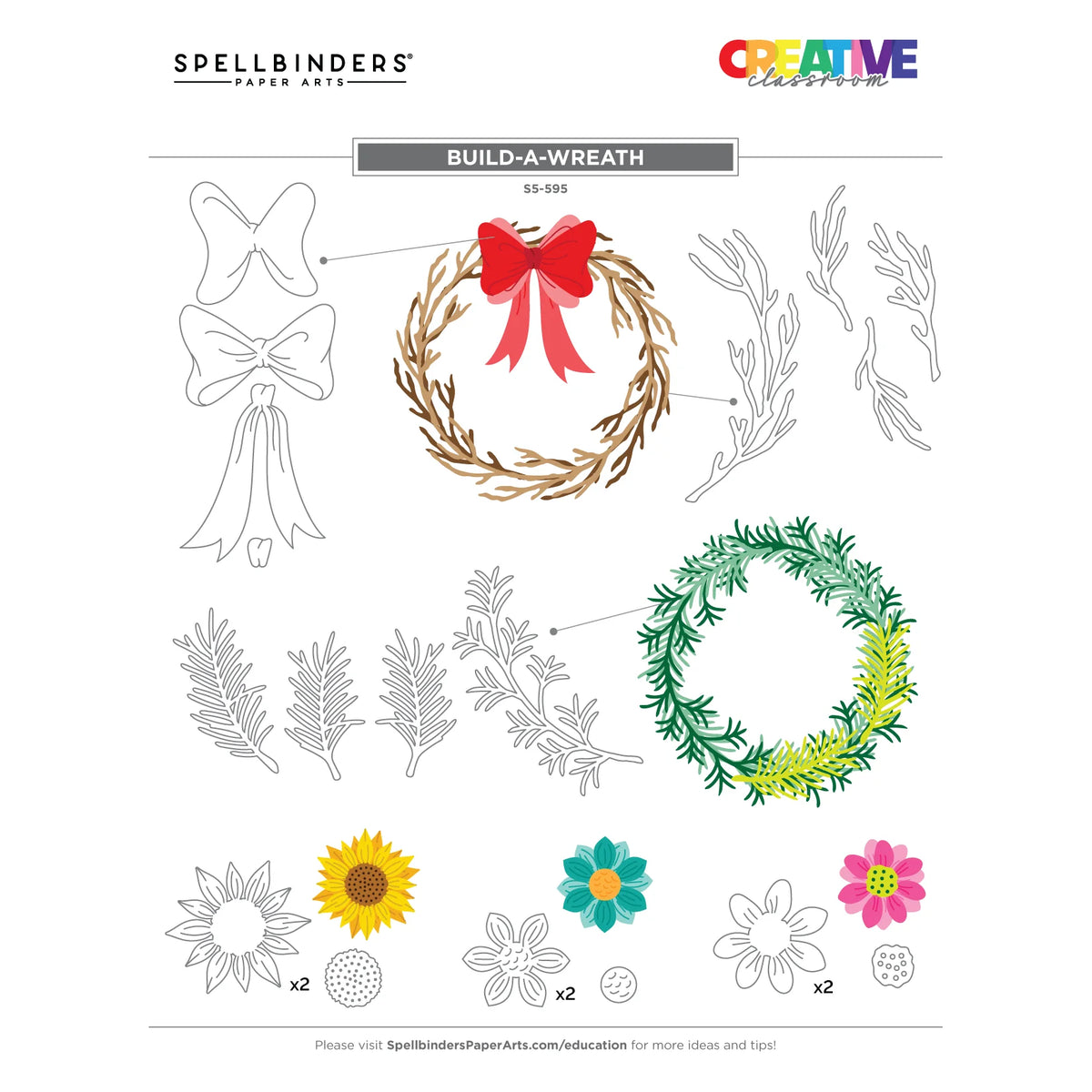 Spellbinders - Cutting Dies - Build-a-Wreath
