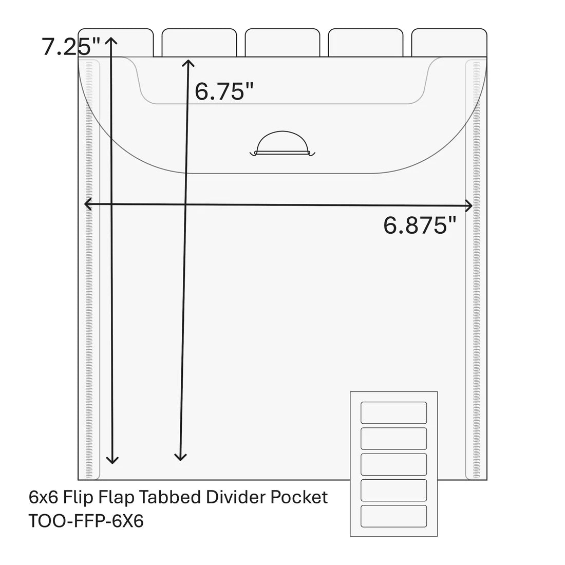 The Organized Option - Flip Flap Tabbed Divider Pockets - 6”x6”