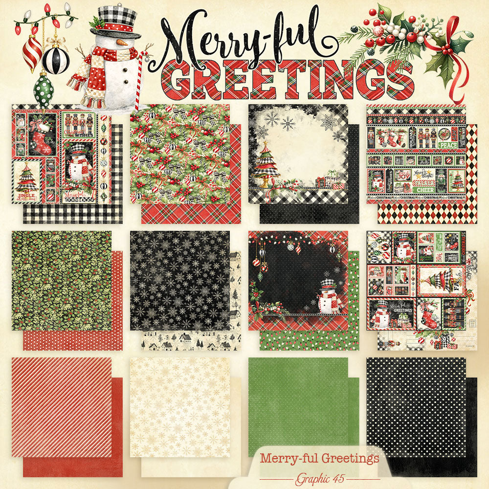 Graphic 45 - 8x8 Collection Pack - Merry-ful Greetings