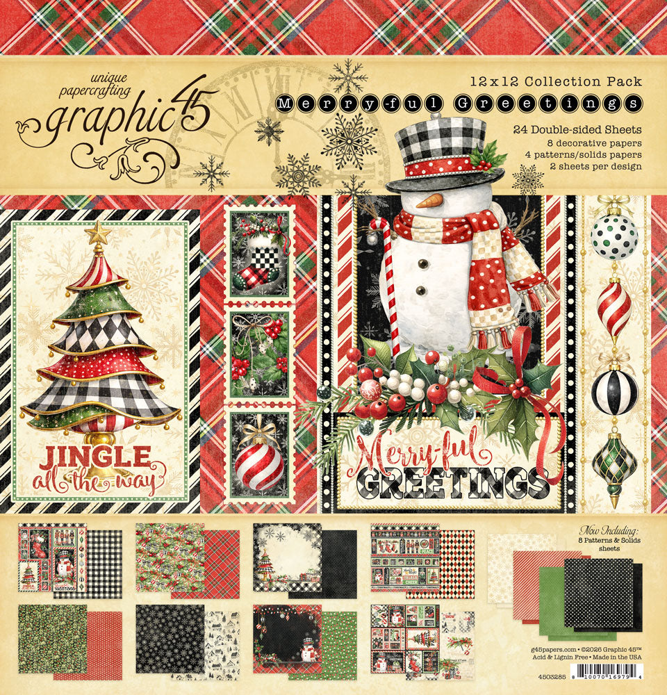Graphic 45 - 12x12 Collection Pack - Merry-ful Greetings