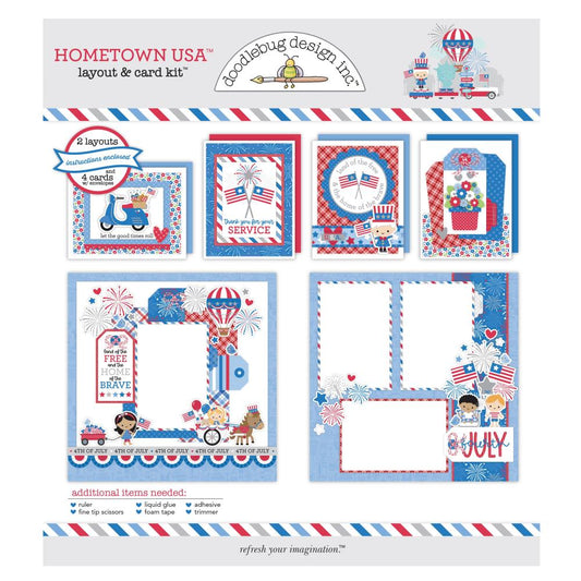 Doodlebug - Layout & Card Kit - Hometown USA
