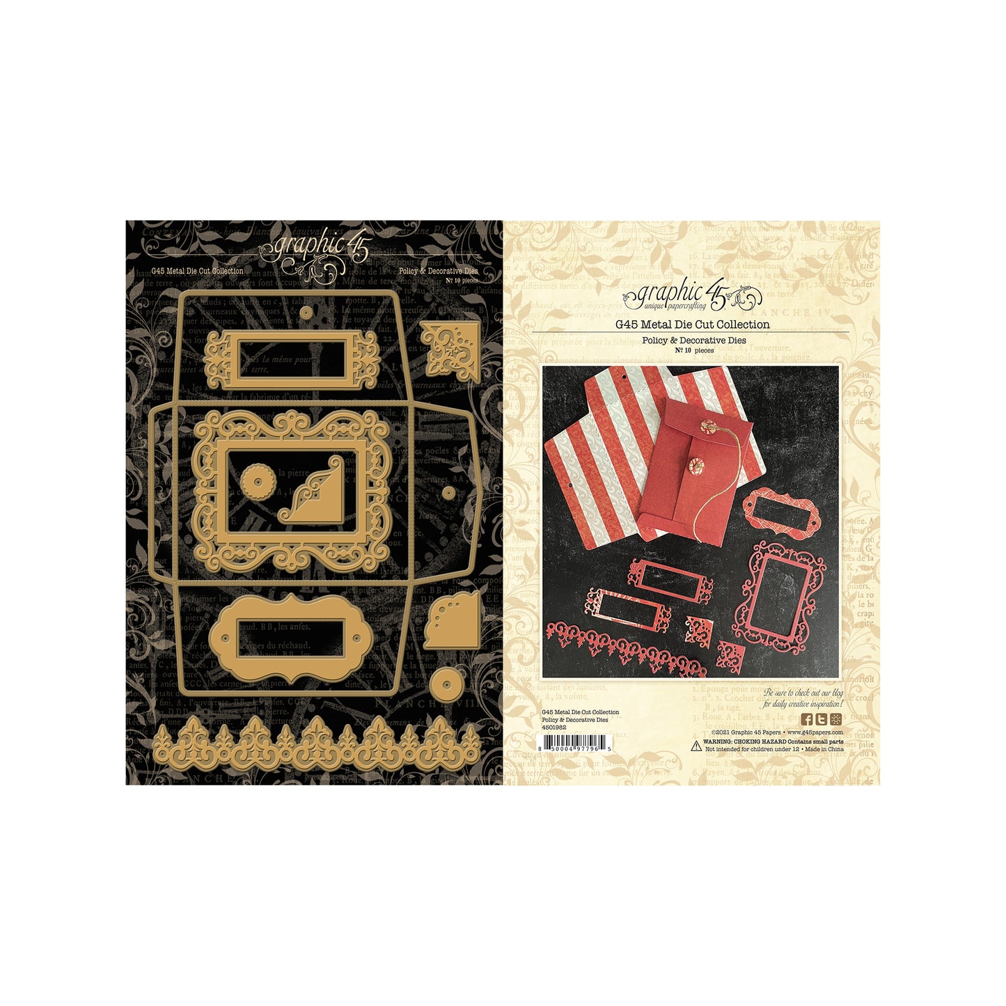Graphic 45 - Die Set - Policy & Decorative