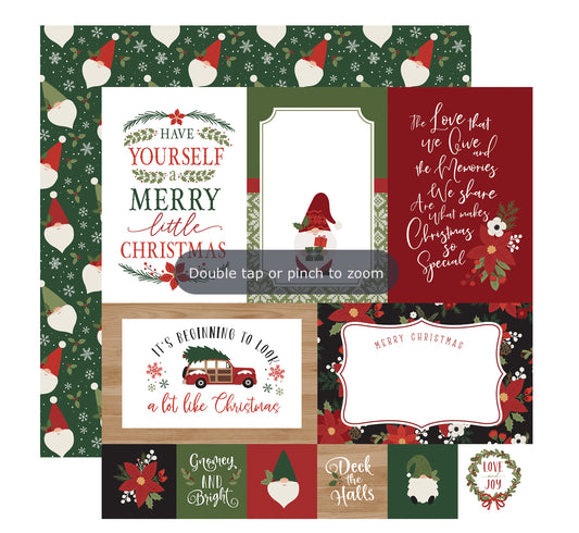 Echo Park - Gnome For Christmas - 4x6 Journaling Cards