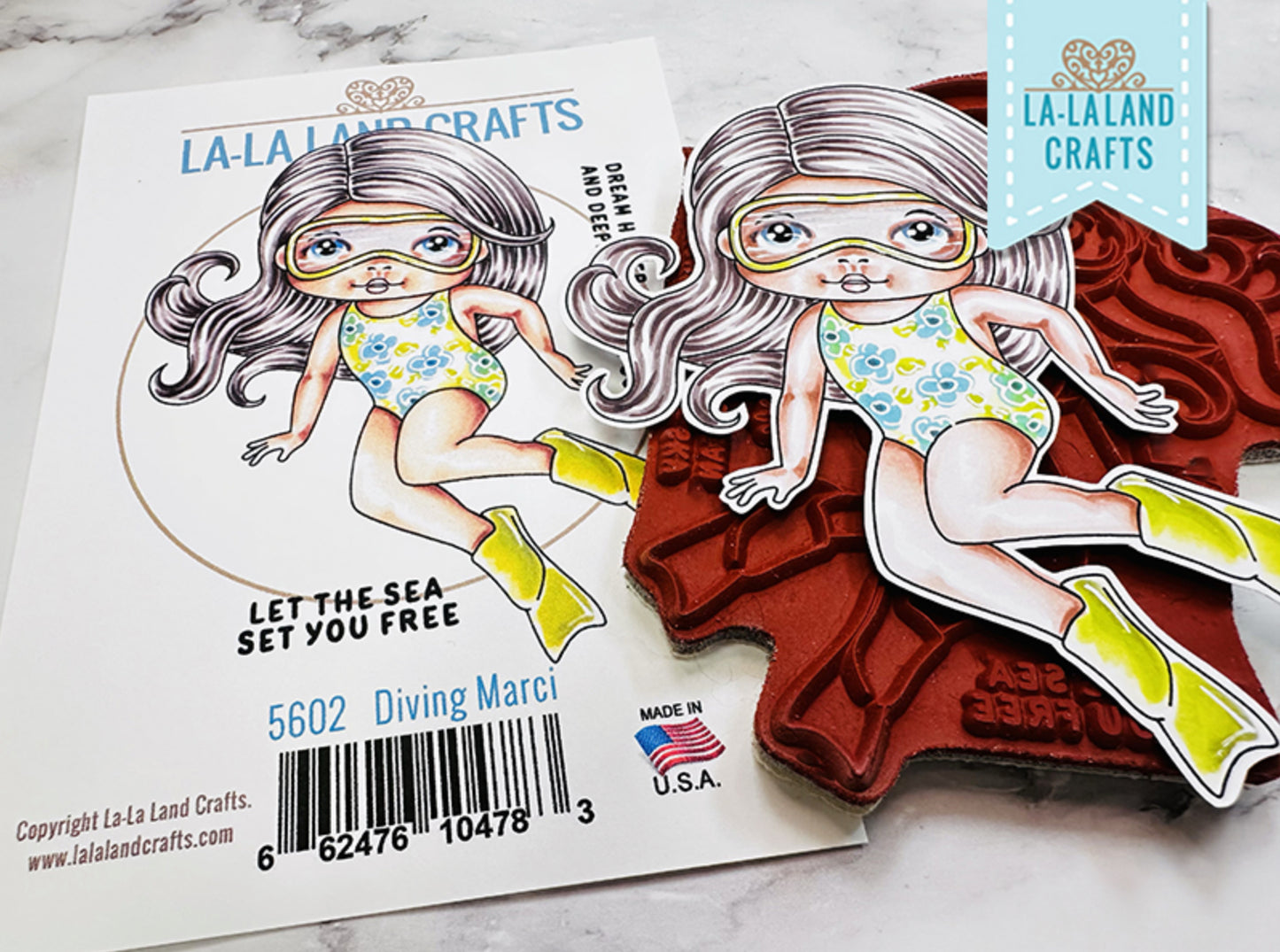 La-la Land Crafts - Rubber Stamp - Diving Marci