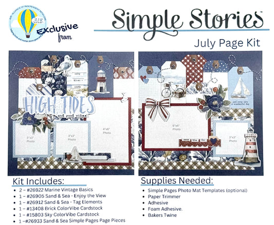 Simple Stories - AIR Exclusive July Page Kit - Simple Vintage Sand & Sea