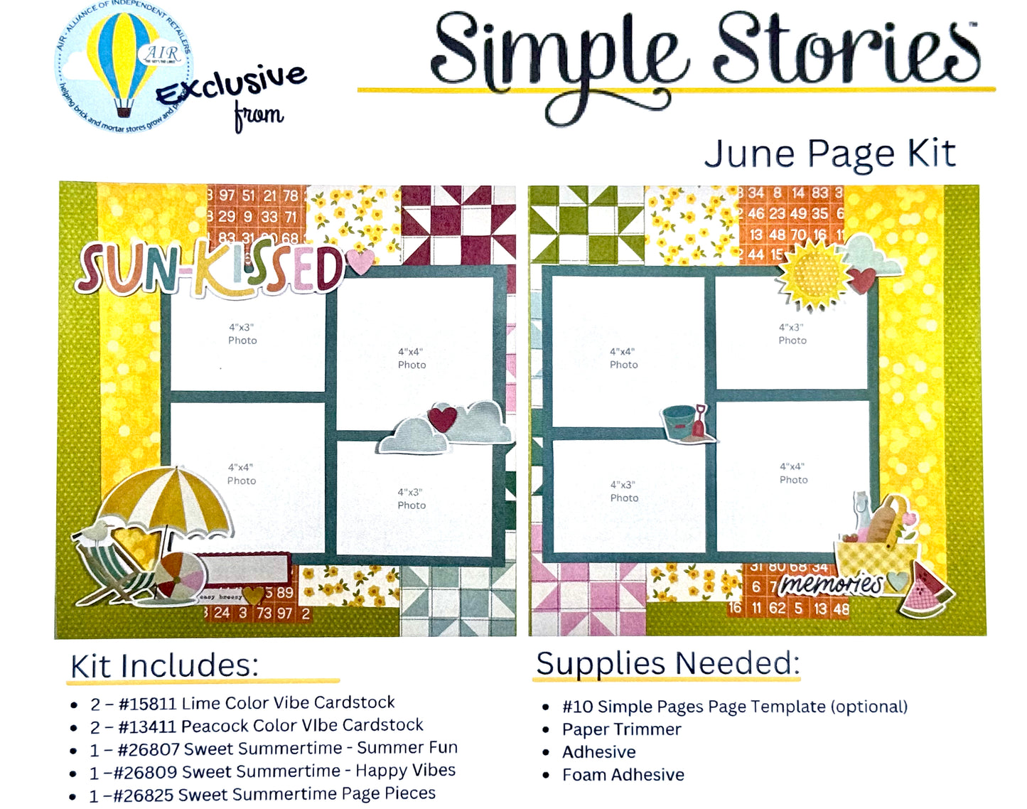 Simple Stories - AIR Exclusive June Page Kit - Sweet Summertime