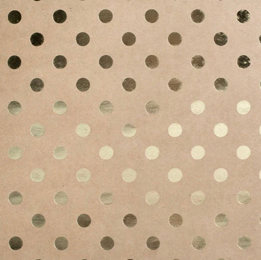 Bazzill Basics - 12x12 Foil Dots - Kraft