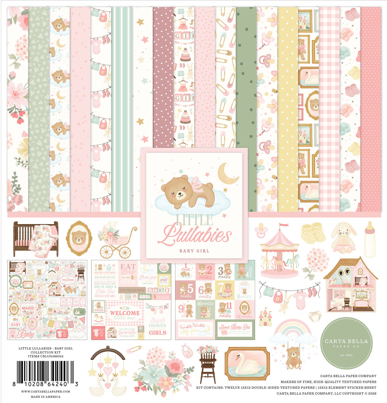 Carta Bella - Little Lullabies Baby Girl - Collection Pack