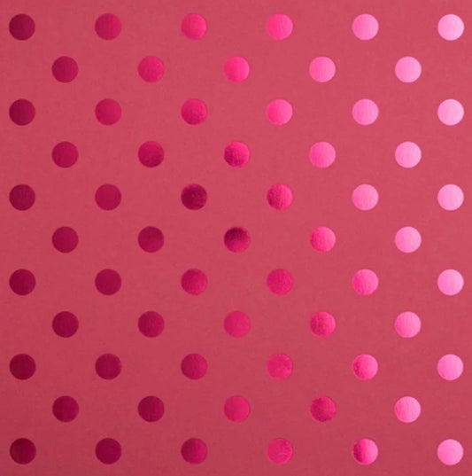 Bazzill Basics - 12x12 Foil Dots - Lollipop