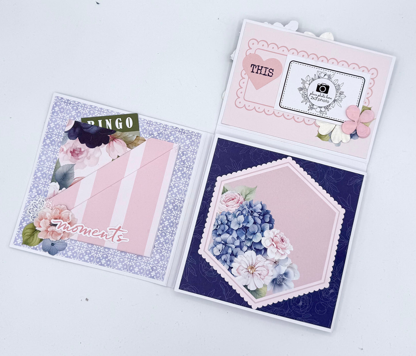 Uniquely Creative- Indigo Bloom Square Flip Folio Album