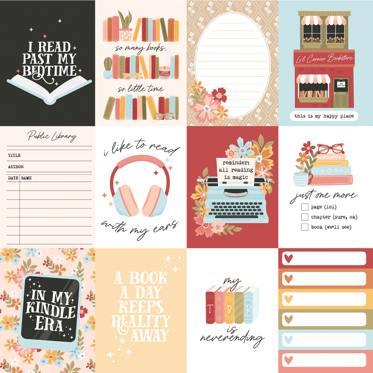 Echo Park - Bookish - 3x4 Journaling Cards
