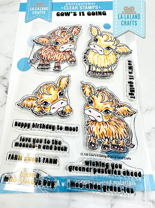 La-la Land Crafts - Clear Stamps - Cow’s It Going
