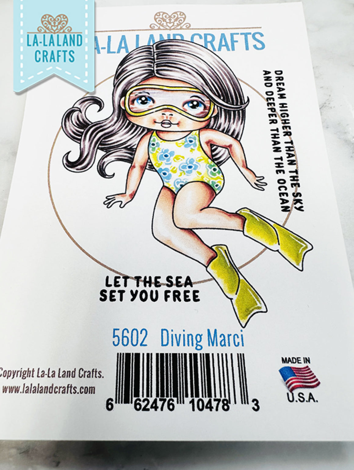La-la Land Crafts - Rubber Stamp - Diving Marci