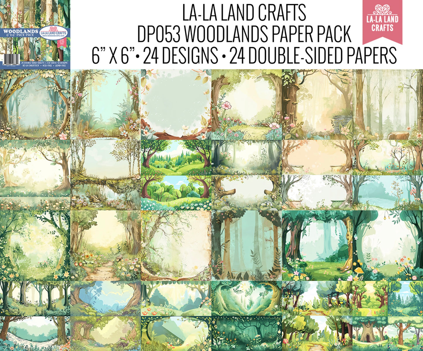La-La Land Crafts - Woodlands - 6x6 Paper Pack