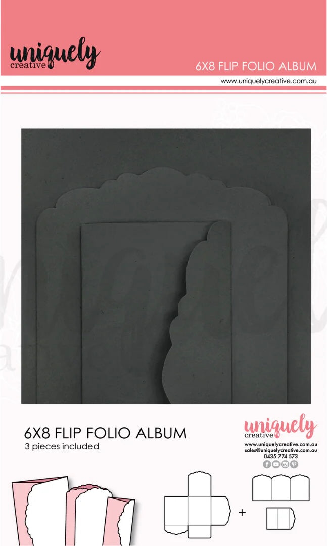 Uniquely Creative - 6x8 Flip Folio Album - Black