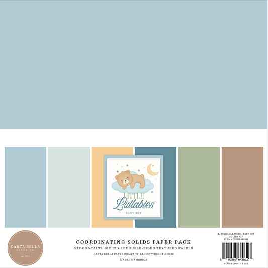 Carta Bella - Little Lullabies Baby Boy - Solids Paper Pack