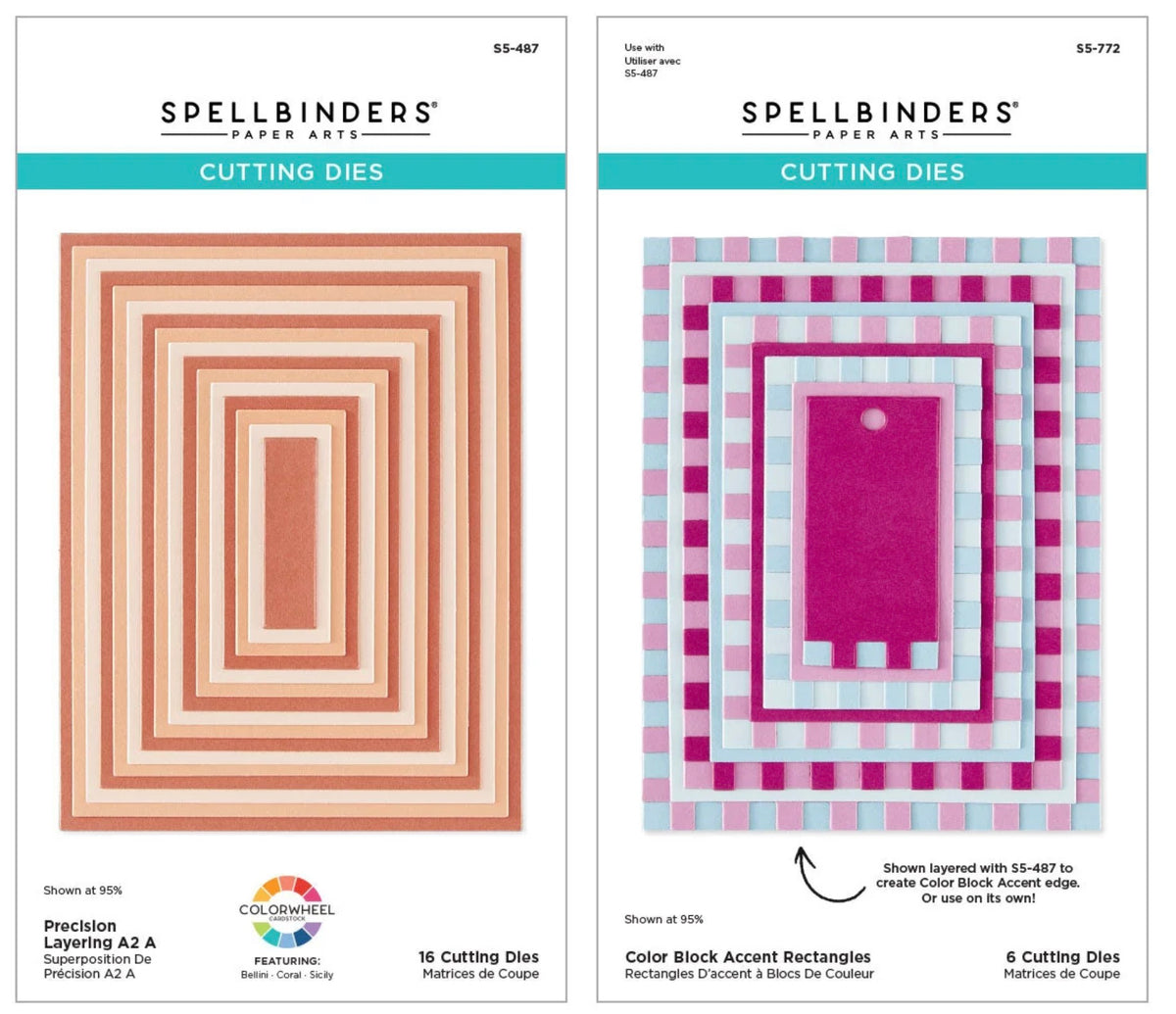 Spellbinders Paper Arts Cutting Dies - Color Block Rectangle Die Bundle