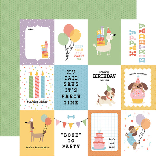 Echo Park - Party Animals - 3x4 Journaling Cards