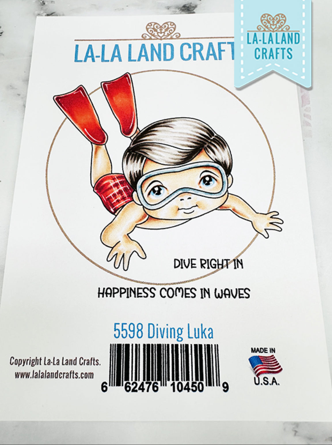 La-la Land Crafts - Rubber Stamp - Diving Luka