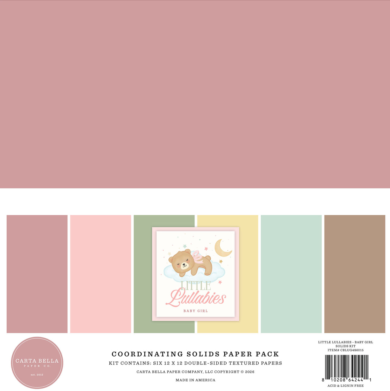 Carta Bella - Little Lullabies Baby Girl - Solids Pack