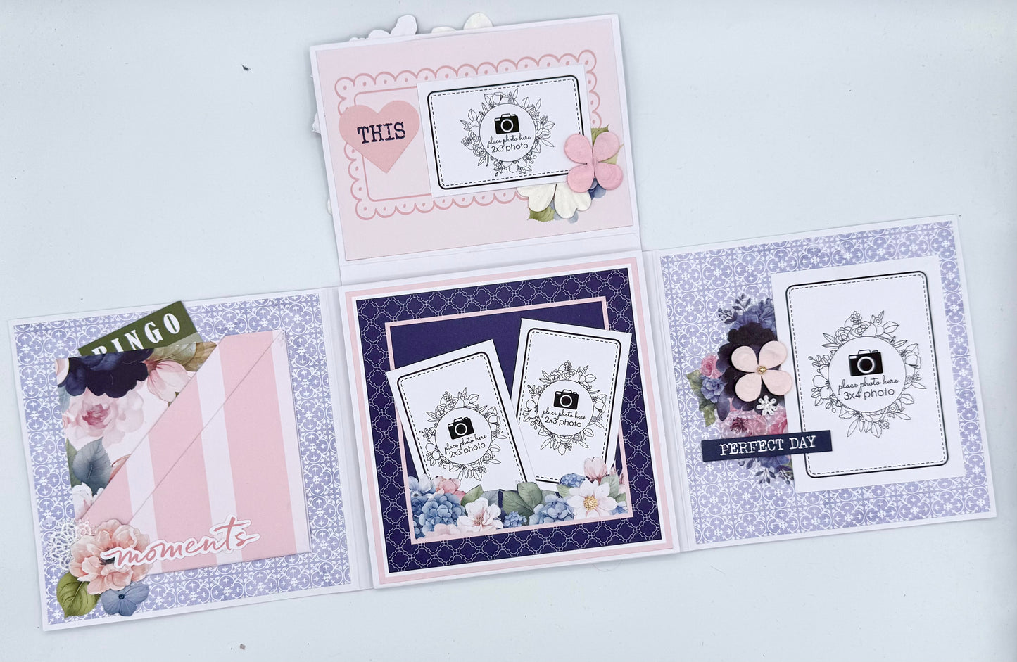 Uniquely Creative- Indigo Bloom Square Flip Folio Album