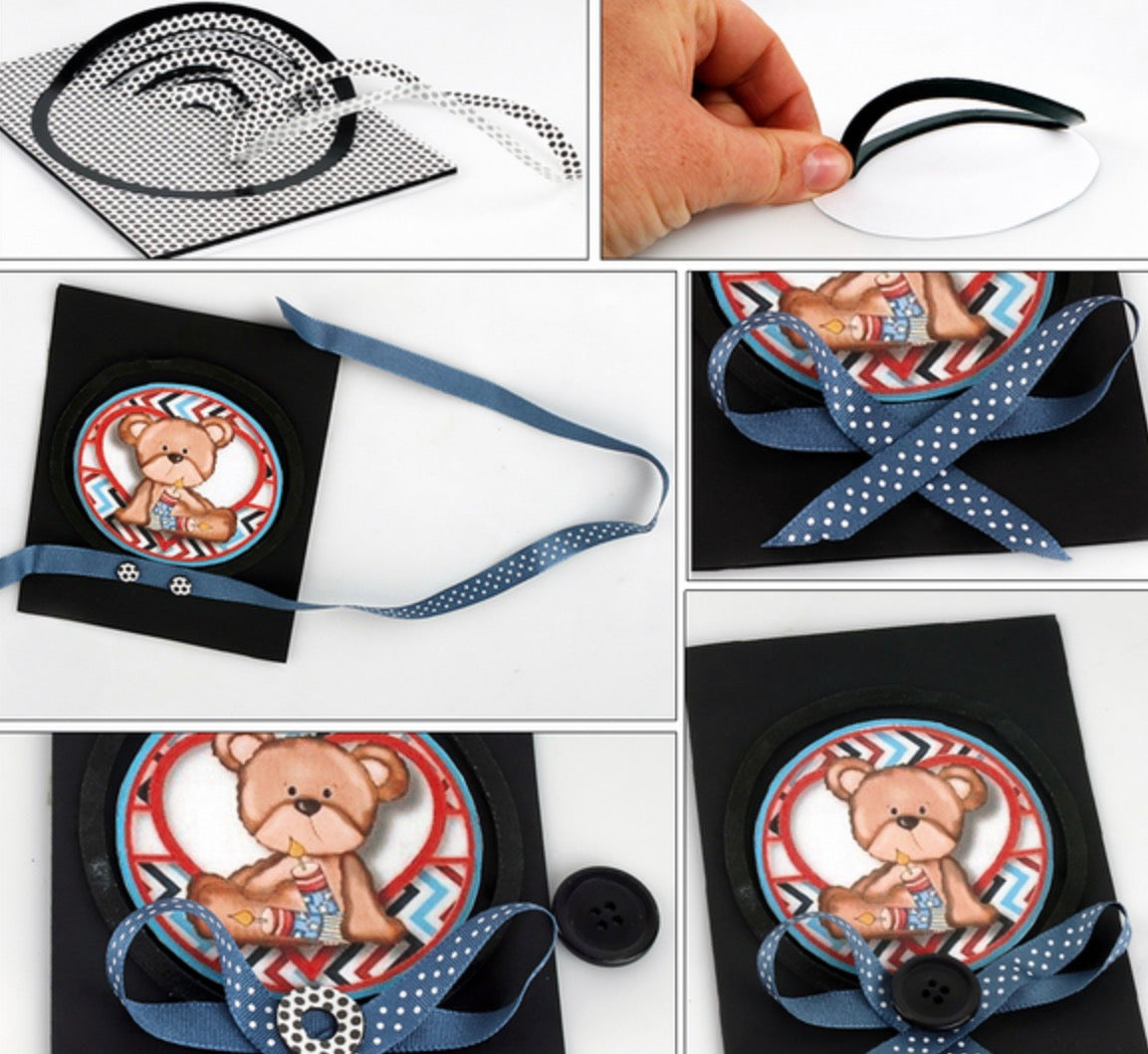 Scrapbook Adhesives - 3D Foam Circle Frames - Permanent Black