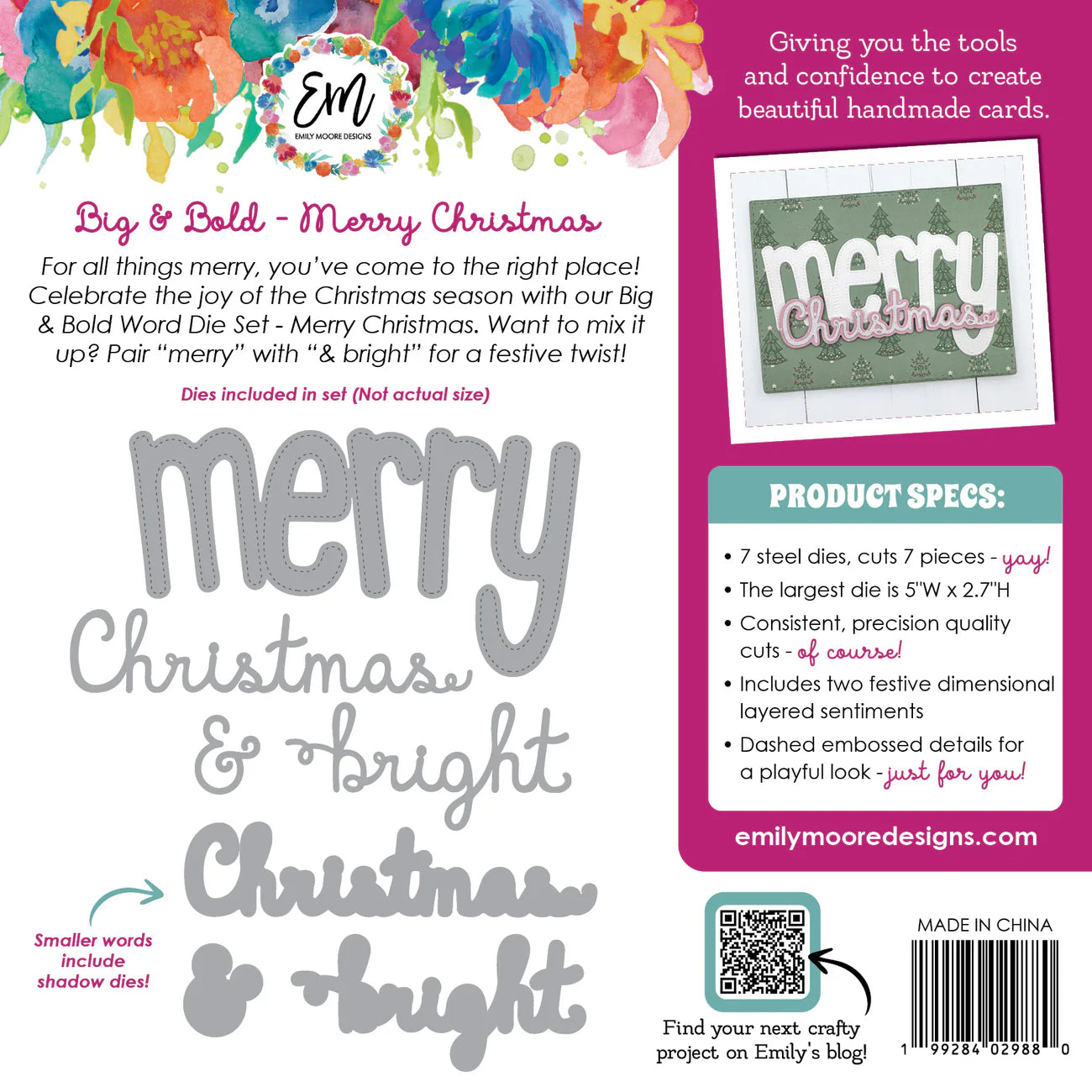 Emily Moore - Steel Dies - Big & Bold Merry Christmas