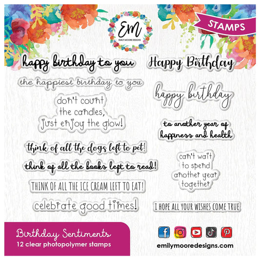 Emily Moore - Stamp Set - Birthday Sentiments