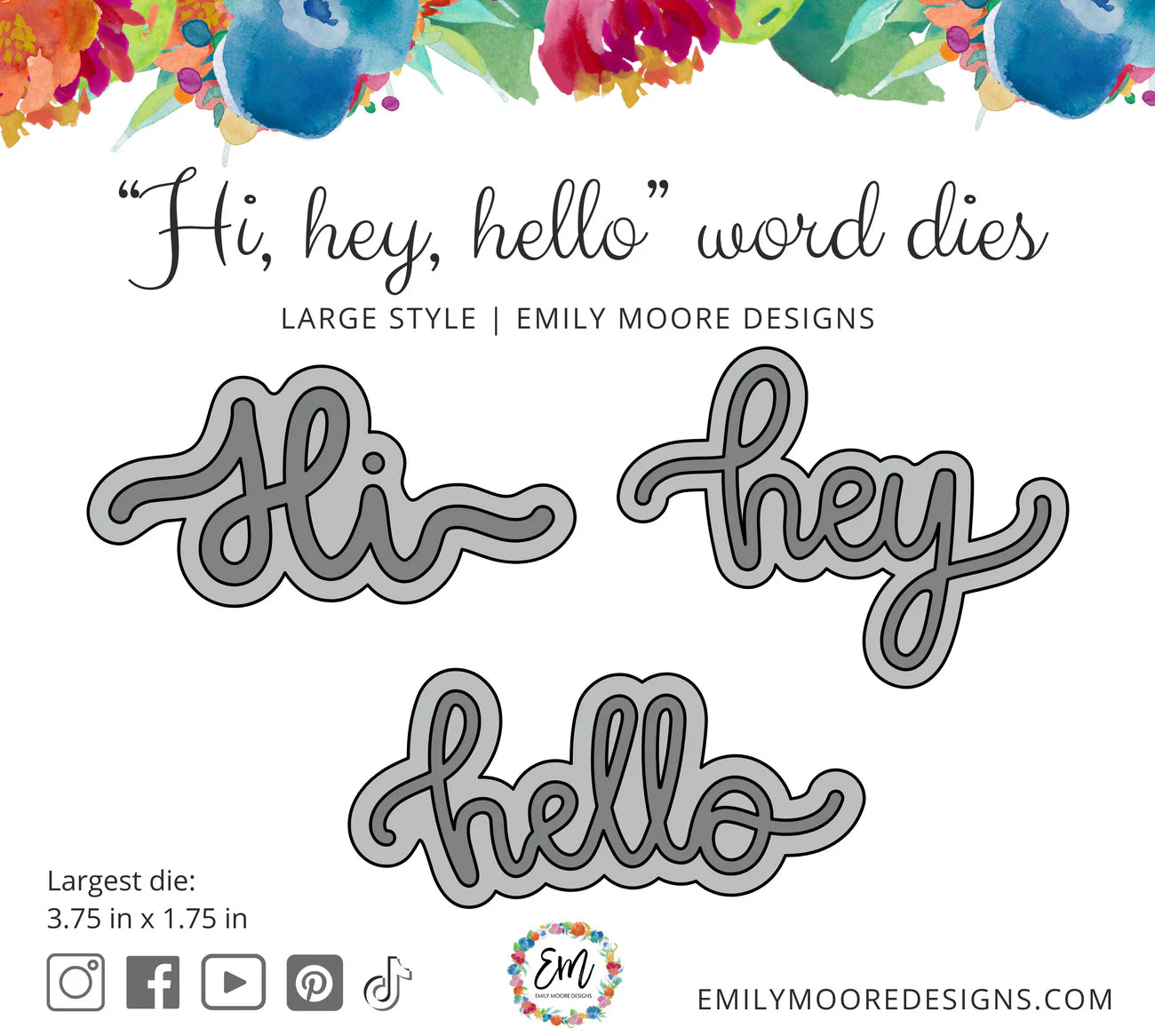Emily Moore - Die Set - Large Style Hi, Hey, Hello