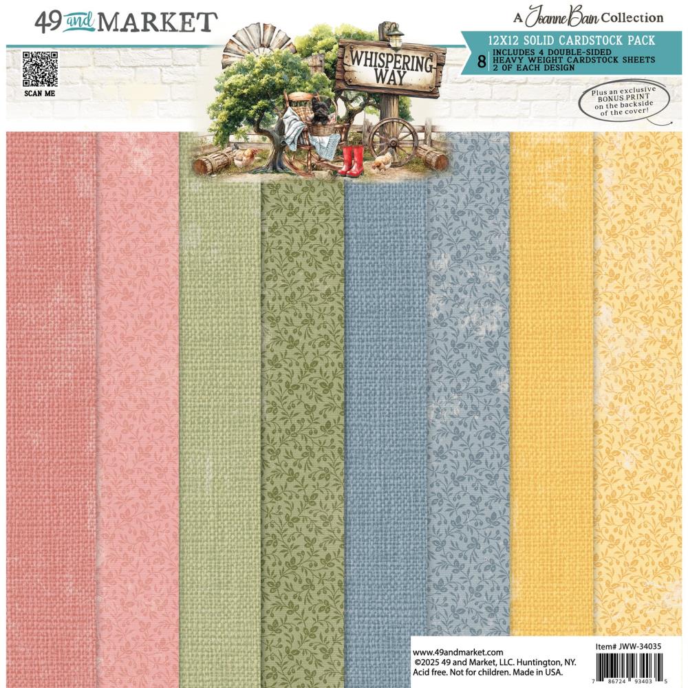 49 & Market - Whispering Way - 12x12 Solid Cardstock Pack