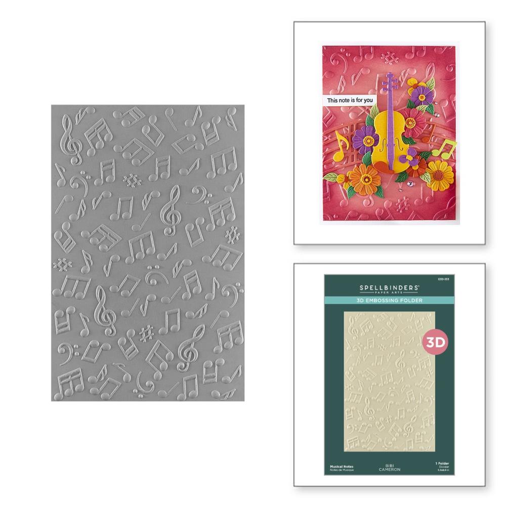 Spellbinders 3D Embossing Folder - Musical Notes