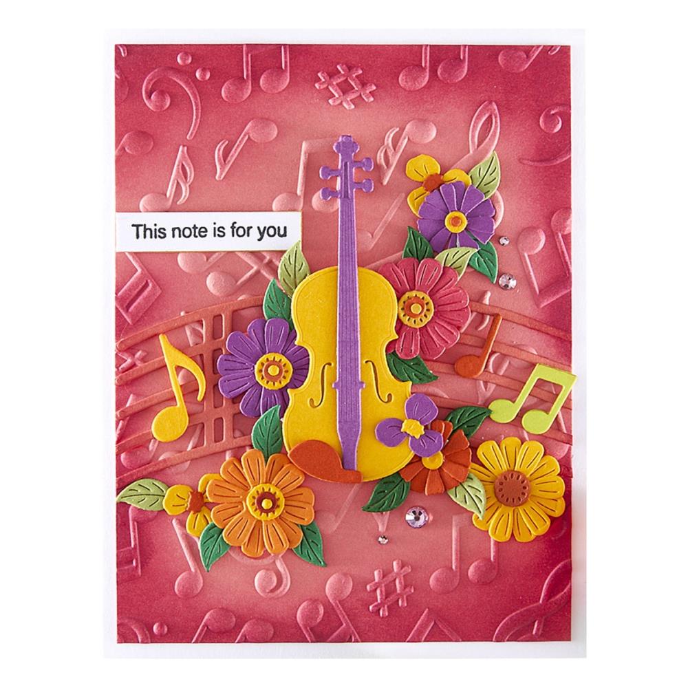 Spellbinders 3D Embossing Folder - Musical Notes