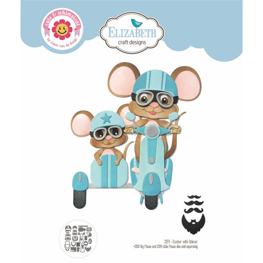 Elizabeth Craft Designs - Steel Dies - Scooter with Sidecar