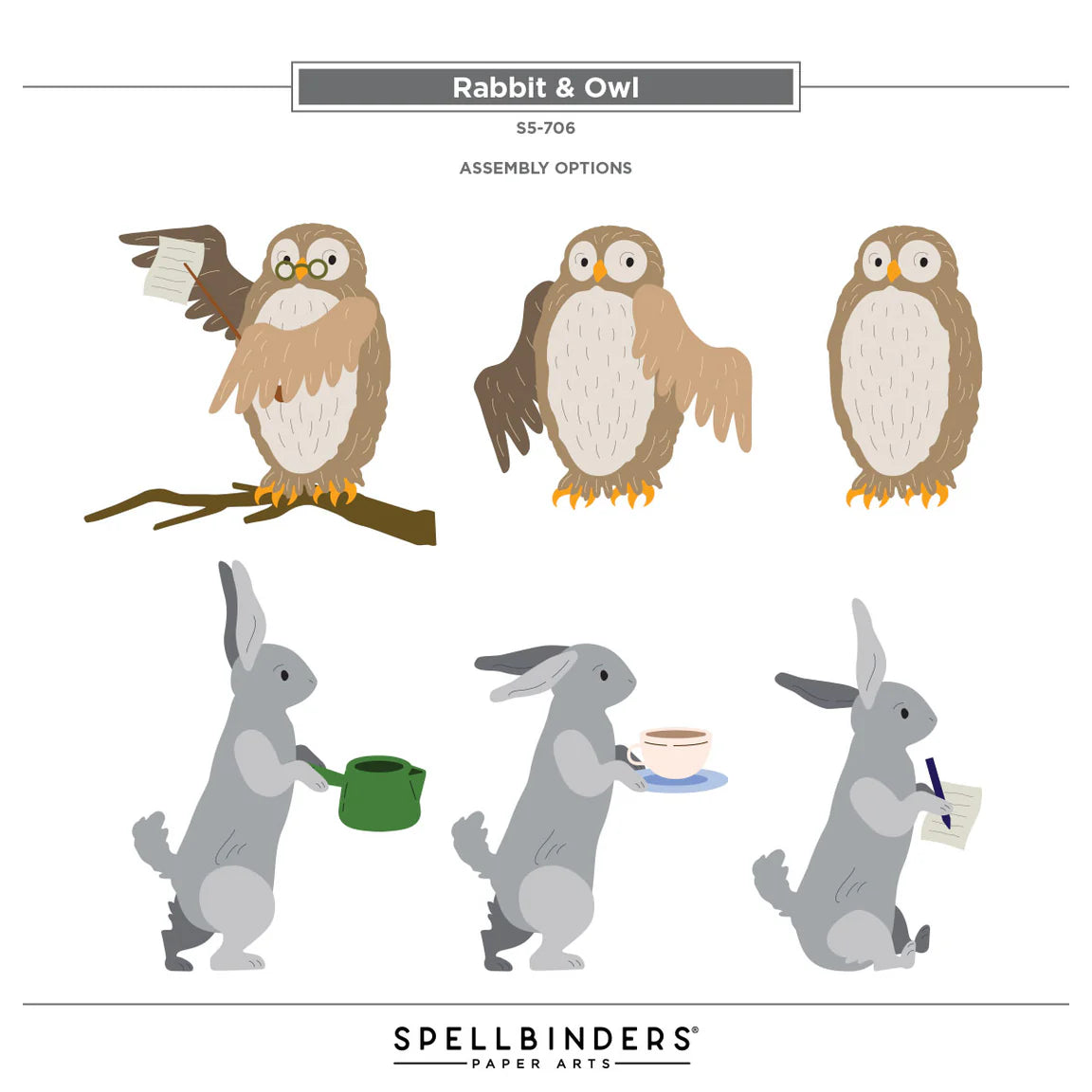 Spellbinders - Cutting Dies - Say Cheese Classic Pooh Birthday - Rabbit & Peru