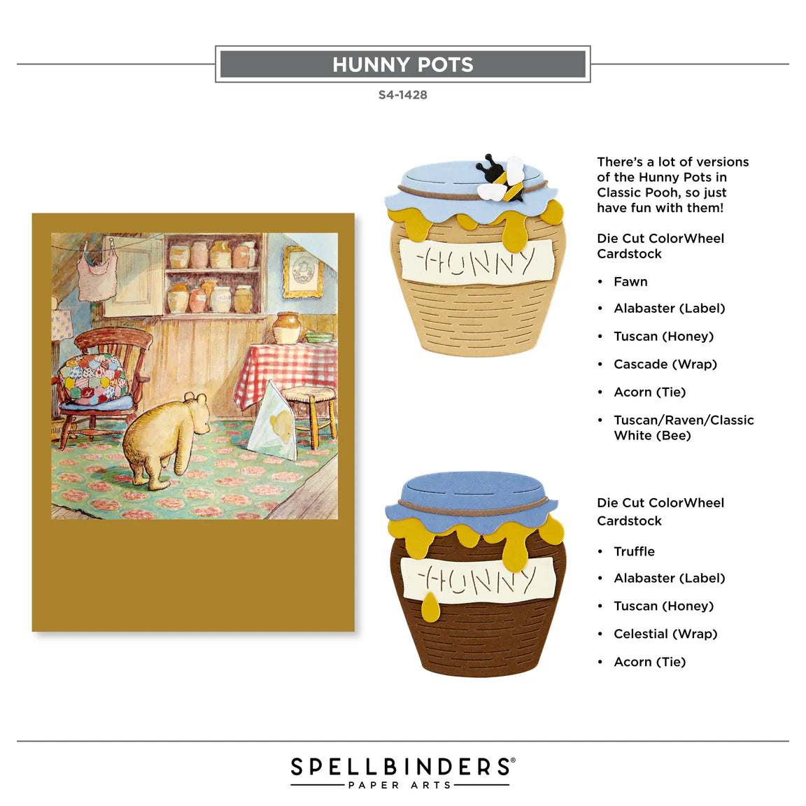 Spellbinders - Cutting Dies - Say Cheese Classic Pooh - Pooh’s Honey Pot