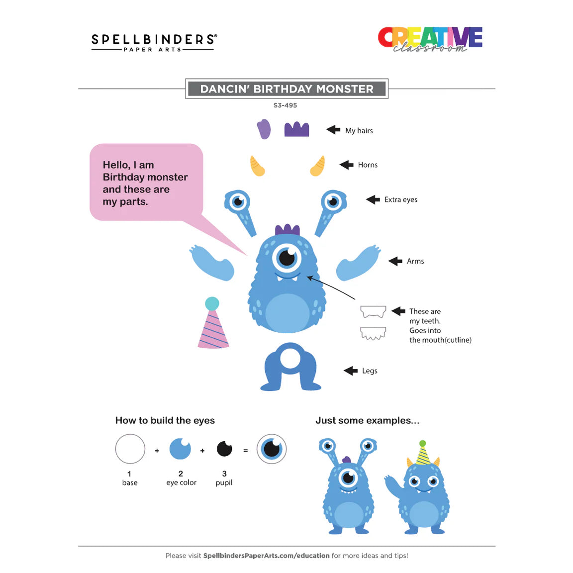 Spellbinders - Cutting Dies - Dancin’ Birthday Monster