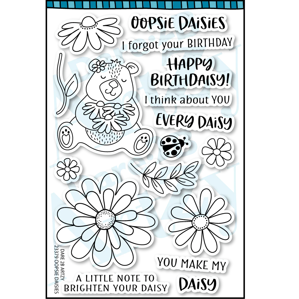 Dare 2B Artzy - Coordinating Clear Stamp and Die Set - Oopsie Daisies