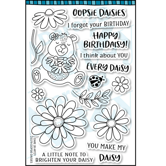Dare 2B Artzy - Coordinating Clear Stamp and Die Set - Oopsie Daisies