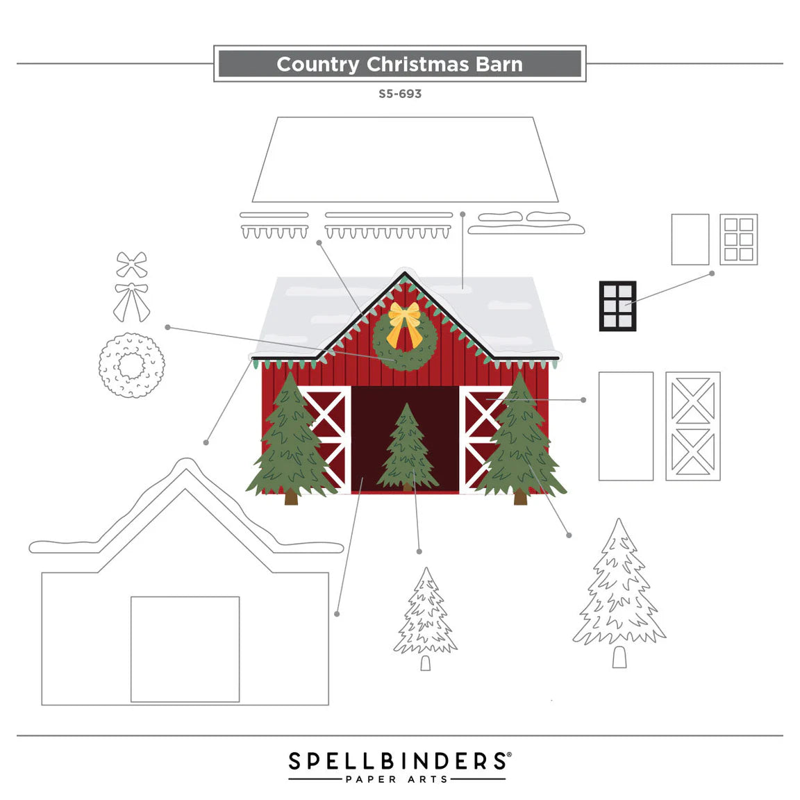 Spellbinders - Cutting Dies - Country Christmas Barn